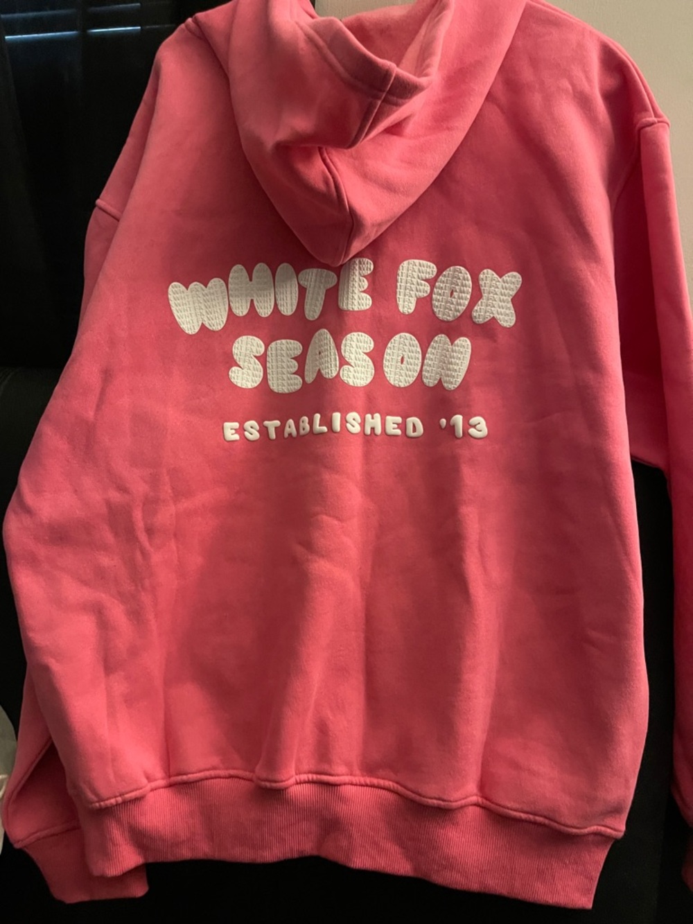 White Fox  The Main Season Hot Pink Oversized Hoodie Size M/L NWT SOLD OUT color - Picture 4 of 7